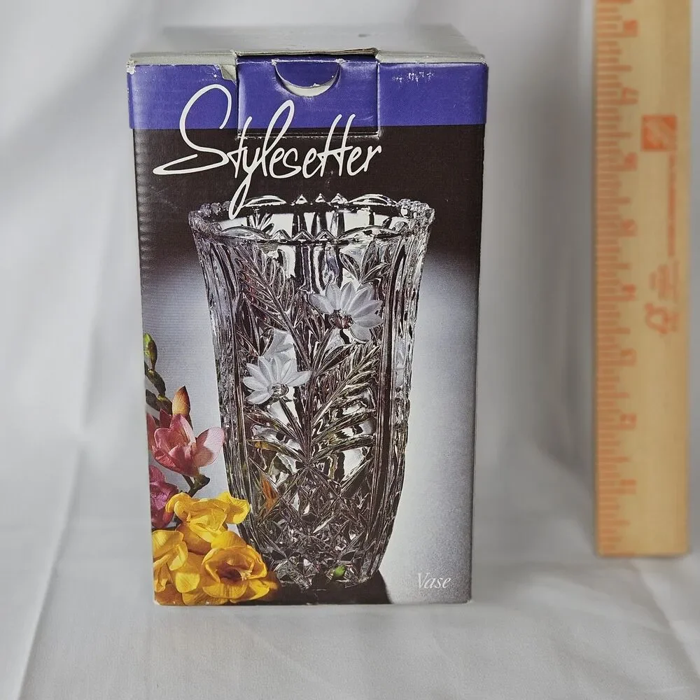 Vase Stylesetter 24% Full Lead Crystal Style 302808 Margaret  7” Tall New in Box